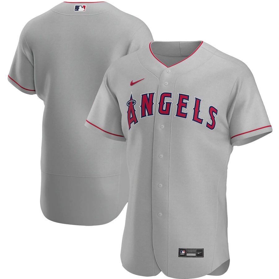 Mens Los Angeles Angels Nike Gray Road Authentic Team MLB Jerseys